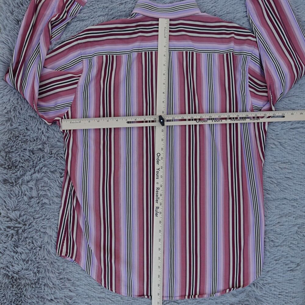 Robert Graham Shirt Men's XL Multicolor Striped Button Up Floral Flip Cuff - Picture 12 of 14
